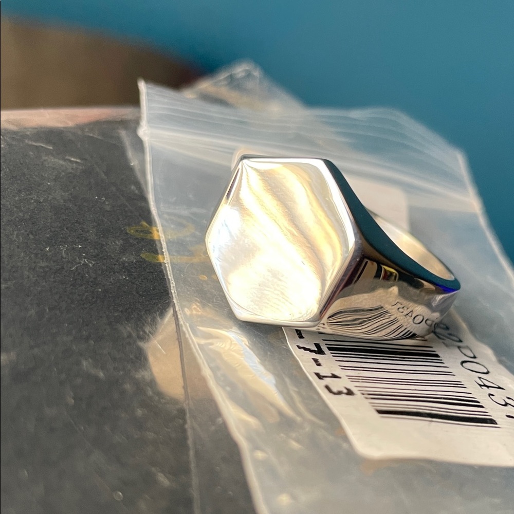 Silver Hexagon Ring